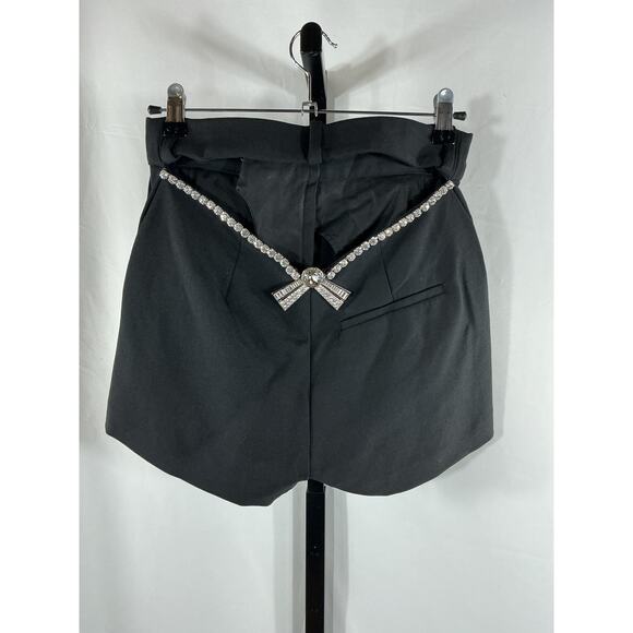 Area 'Deco' Black Wool Bow High Waisted Short Size 2 - Picture 3 of 4